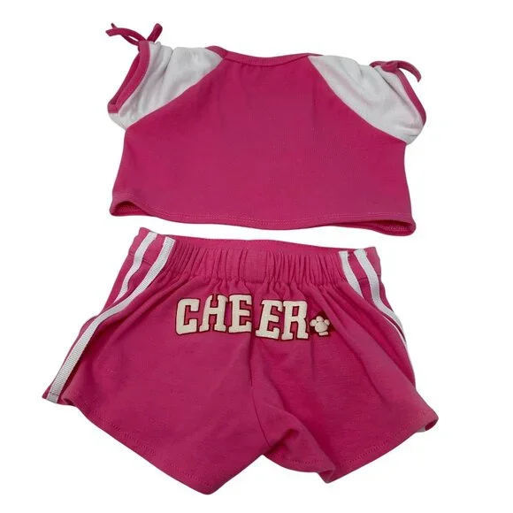 Build-A-Bear Cheerleading Outfit Pink & White Top & Shorts For Stuffed Animals - Picture 9 of 12